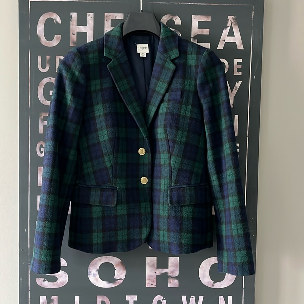 J. Crew Blackwatch Plaid Wool Blazer sz 6